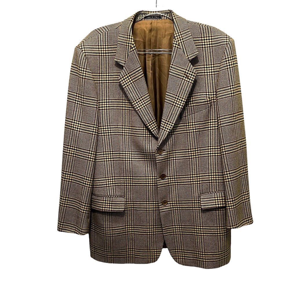 Ermenegildo Zegna Sport Coat Blazer Jacket Whisper Houndstooth Windowpane US 42